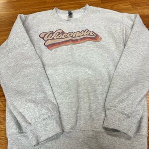 Gildan Gray Wisconsin Women's Sweatshirt